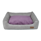 Siberian Sofa grey, double pillow grey&violet